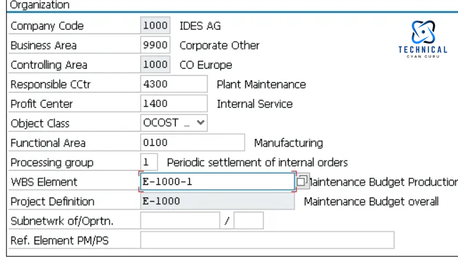 how to create wbs element in sap