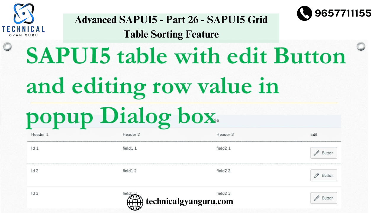 Advanced SAPUI5 – Part 26 – SAPUI5 Grid Table Sorting Feature