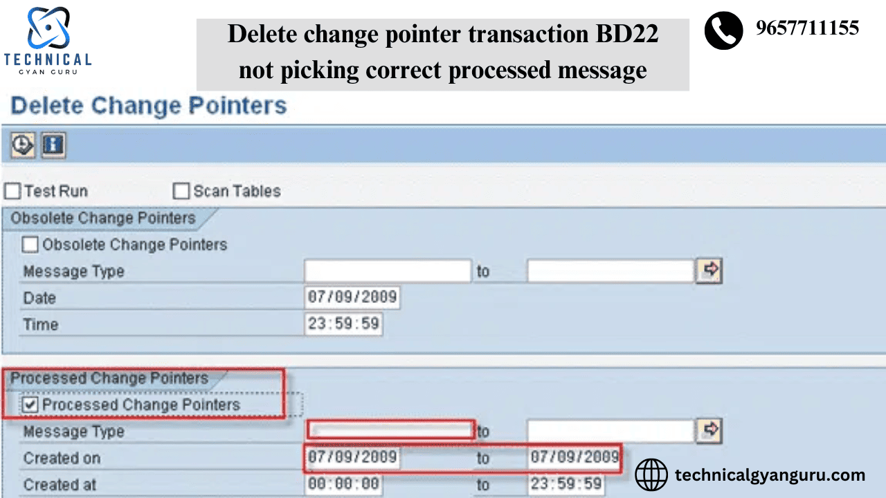 Delete change pointer transaction BD22 not picking correct processed messages